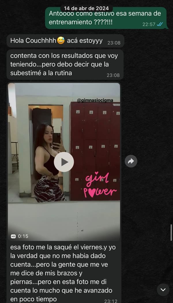 Chat de WhatsApp de Antonela con Bruno