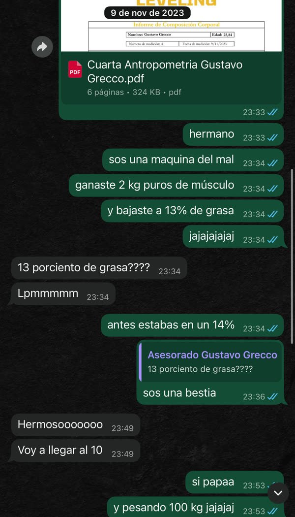 Chat de WhatsApp de Gustavo con Bruno