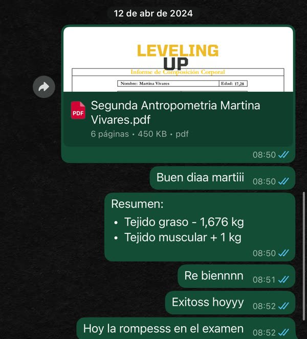 Chat de WhatsApp de Martina con Bruno