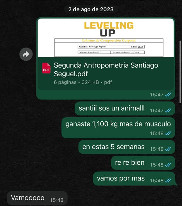 Chat de WhatsApp de Santiago con Bruno
