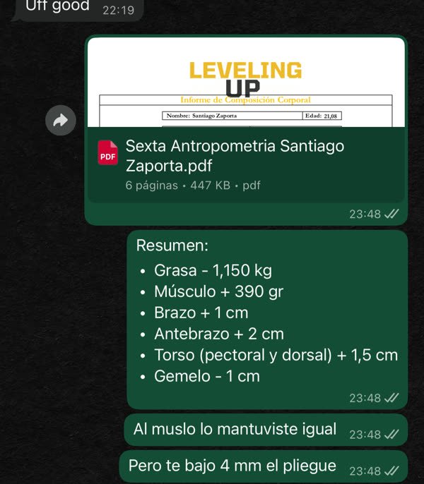 Chat de WhatsApp de Santiago Z. con Bruno
